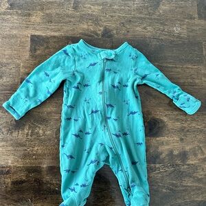 Carter's Teal Dinosaur Print Footie